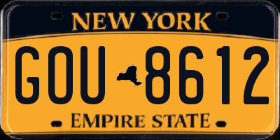 NY license plate GOU8612