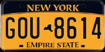 NY license plate GOU8614