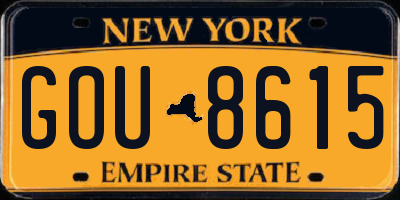 NY license plate GOU8615