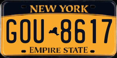 NY license plate GOU8617