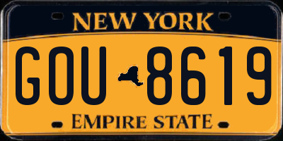 NY license plate GOU8619