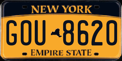 NY license plate GOU8620
