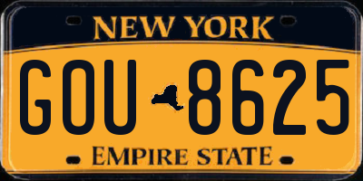 NY license plate GOU8625