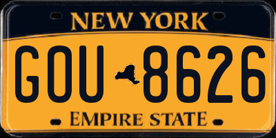 NY license plate GOU8626