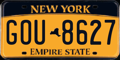 NY license plate GOU8627