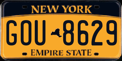 NY license plate GOU8629