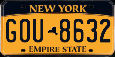 NY license plate GOU8632