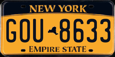 NY license plate GOU8633