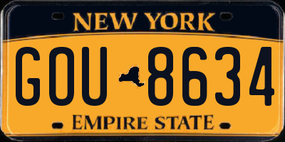 NY license plate GOU8634