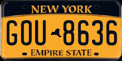 NY license plate GOU8636