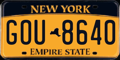 NY license plate GOU8640