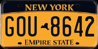 NY license plate GOU8642