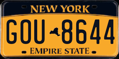NY license plate GOU8644