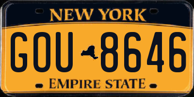 NY license plate GOU8646