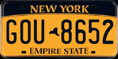 NY license plate GOU8652