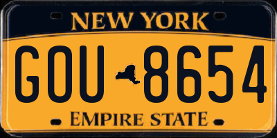 NY license plate GOU8654