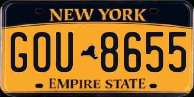 NY license plate GOU8655