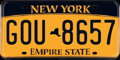 NY license plate GOU8657