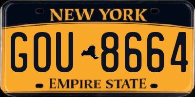 NY license plate GOU8664
