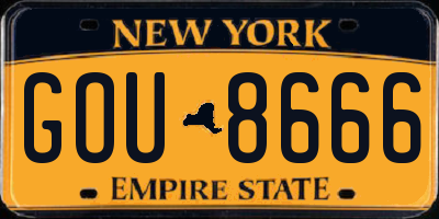 NY license plate GOU8666