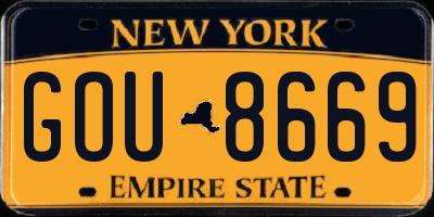 NY license plate GOU8669