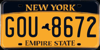 NY license plate GOU8672