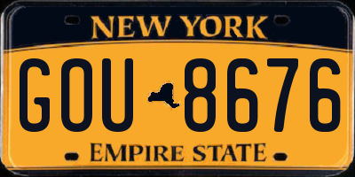 NY license plate GOU8676