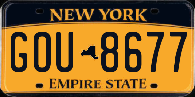 NY license plate GOU8677