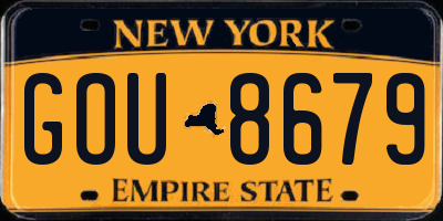 NY license plate GOU8679