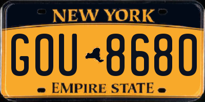 NY license plate GOU8680