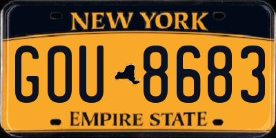 NY license plate GOU8683