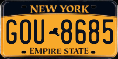 NY license plate GOU8685