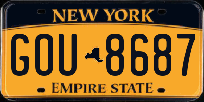 NY license plate GOU8687