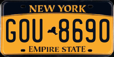NY license plate GOU8690