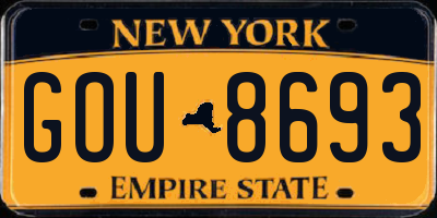 NY license plate GOU8693