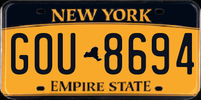 NY license plate GOU8694