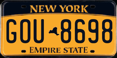 NY license plate GOU8698
