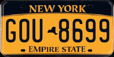 NY license plate GOU8699