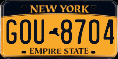 NY license plate GOU8704