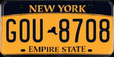 NY license plate GOU8708