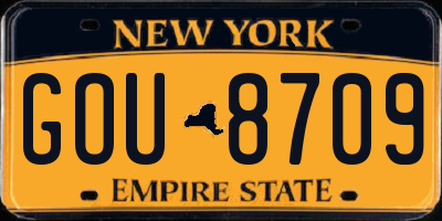 NY license plate GOU8709