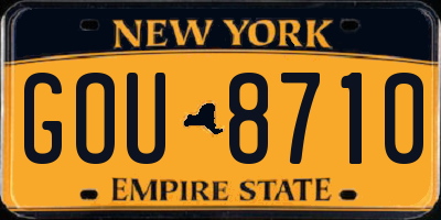 NY license plate GOU8710