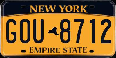 NY license plate GOU8712