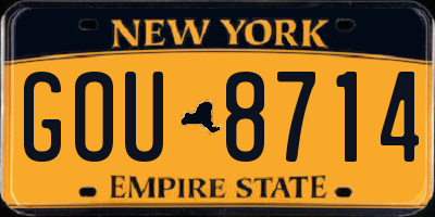 NY license plate GOU8714
