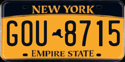 NY license plate GOU8715