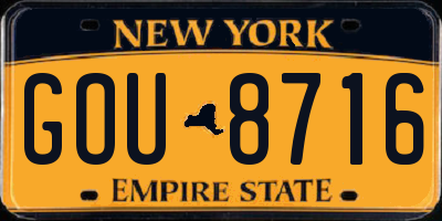 NY license plate GOU8716