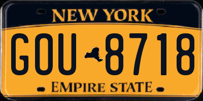 NY license plate GOU8718