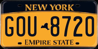 NY license plate GOU8720