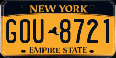 NY license plate GOU8721