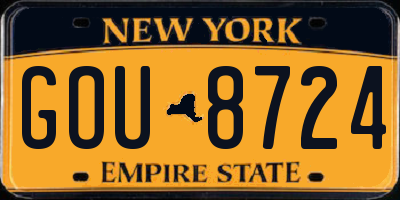 NY license plate GOU8724
